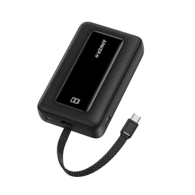 Picture of Anker Zolo Magnetic Power Bank 10K,30W,Built-in USB-C Cable (Black)