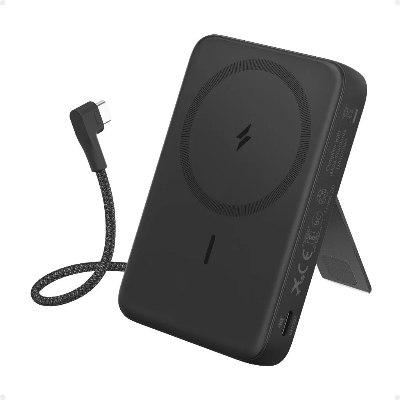 Picture of Anker Zolo Magnetic Power Bank 10K,30W,Built-in USB-C Cable (Black)