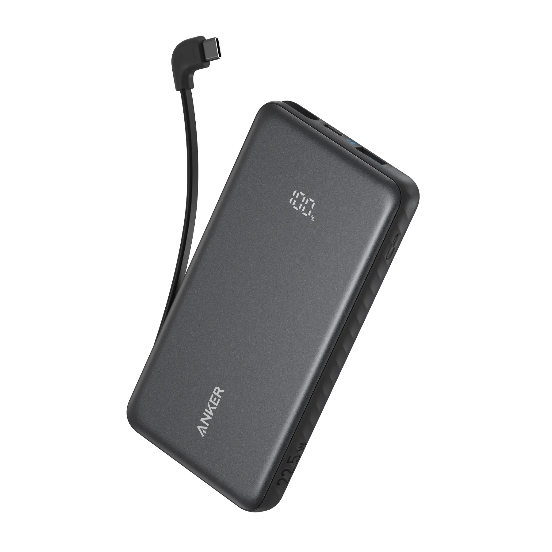 Picture of Anker Zolo Power Bank 10K, 22.5W, Built-In USB-C Cable (Black)