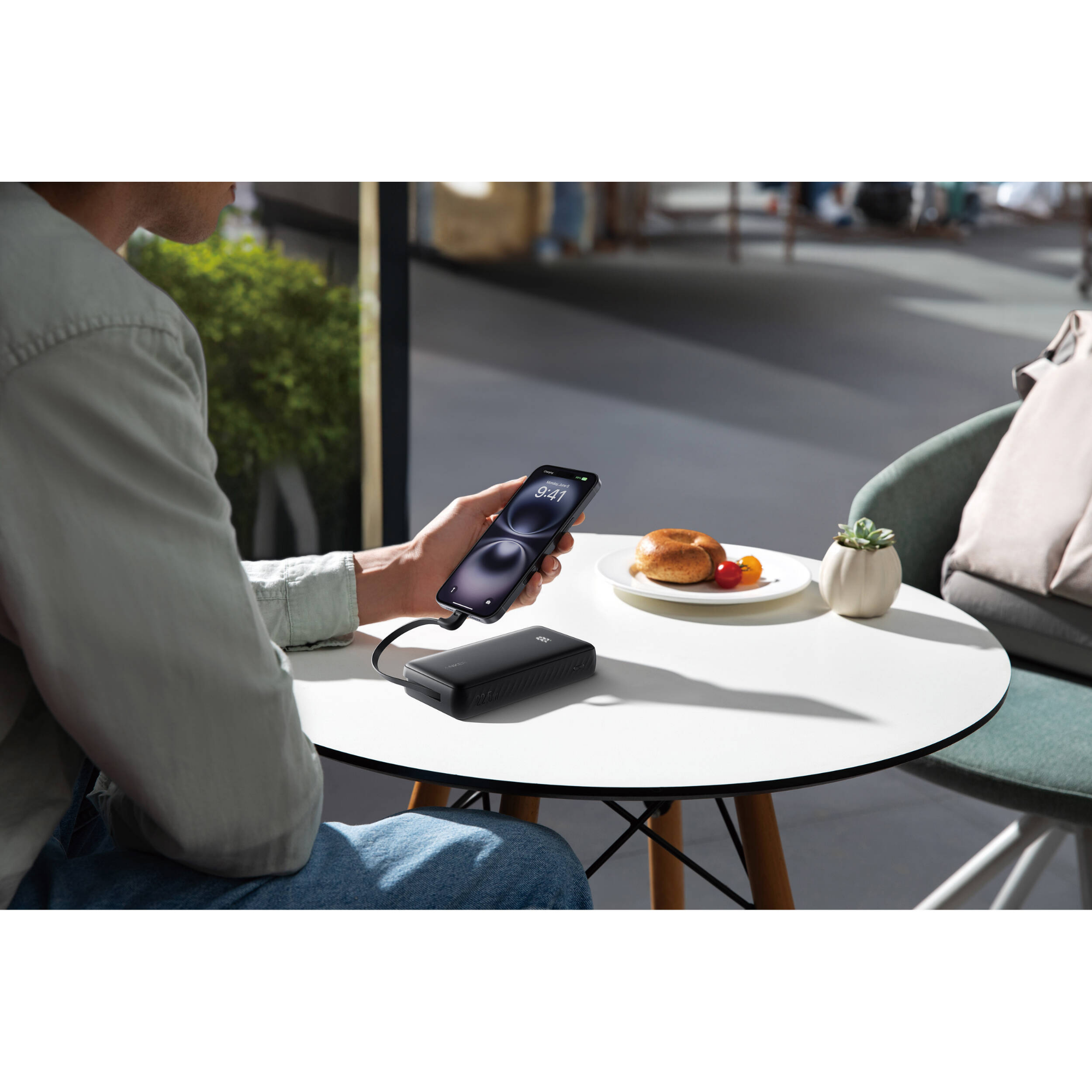 Picture of Anker Zolo Power Bank 20K, 22.5W, Built-In USB-C Cable (Black)