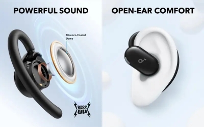 Picture of Anker Soundcore V20i With Bluetooth 5.3, Clear Call with AI Noise Reduction, IPX5 Water Resistant, Sports Ear Hooks Open-Ear Wireless Earbuds