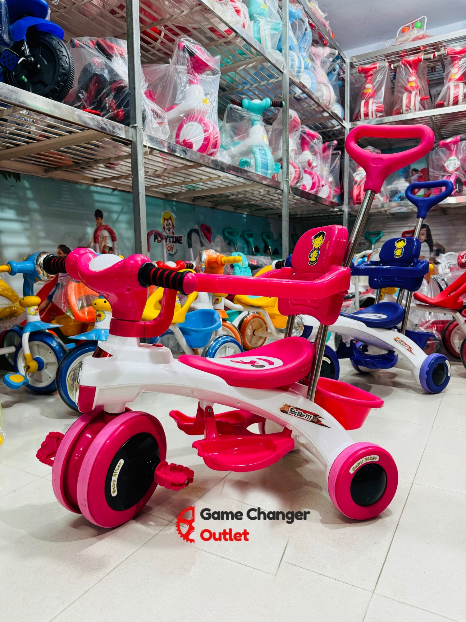 Picture of China Tricycle Complete 9M - Pink/Blue/Red/Purple/Light Green Tricycle For Baby Kids Music & light Game Changer Outlet