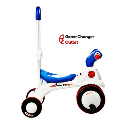 Picture of Captain Bike Trolly Pink/Blue/Purple Colour Baby Tricycle With Light & Music Button & Back Support Game Changer Outlet