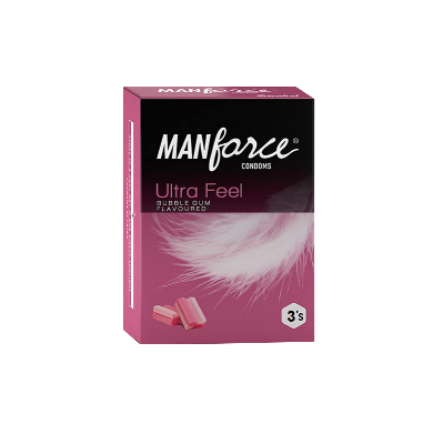 Picture of Manforce Ultra Feel Bubblegum Flavoured 0.05 mm Condom 3Pcs Pack(India)