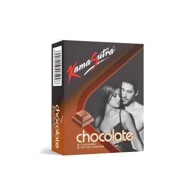 Picture of KamaSutra Chocolate Flavoured Dotted Condom - 3Pcs Pack(Made In India)