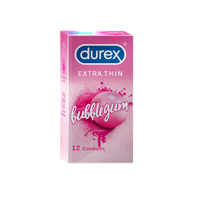 Picture of Durex Extra Thin Bubblegum Flavoured Condom - 12Pcs Pack(India)