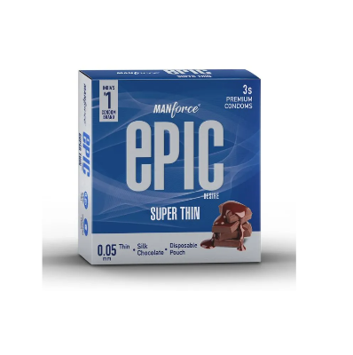 Picture of Manforce Epic Desire 0.05 Super Thin Premium Silk Chocolate Flavour Condom - 3Pcs Pack(India)