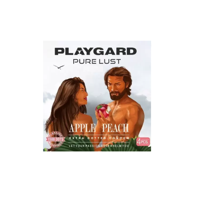Picture of Playgard Purelust Extra Dotted Apple Peach flavoured Condom - 4Pcs Pack