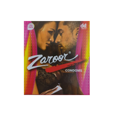 Picture of Zaroor Pink Coloured Ultra Thin Lubricated Condom - 3Pcs Pack