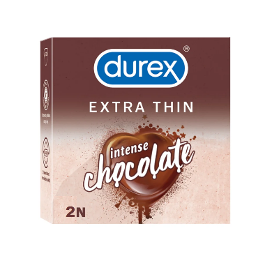 Picture of Durex Extra Thin Intense Chocolate Flavoured Condom - 2Pcs Pack(India)