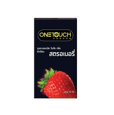 Picture of Onetouch Strawberry Flavoured Ultra Thin Condom 52 mm - 12Pcs Pack(Thailand)