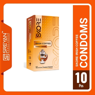 Picture of Skore Irish Coffee 1500+ Dotted Dessert Adition Premium Flavoured Condom -10Pcs Pack (India)