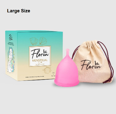 Picture of Floren Menstrual Cup Reusable For Women With Pouch Hygiene During Period (Large Size)