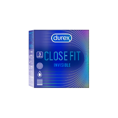 Picture of Durex Close Fit Invisible 49mm Small Better Fit Ultra Thin Condom - 3Pcs Pack