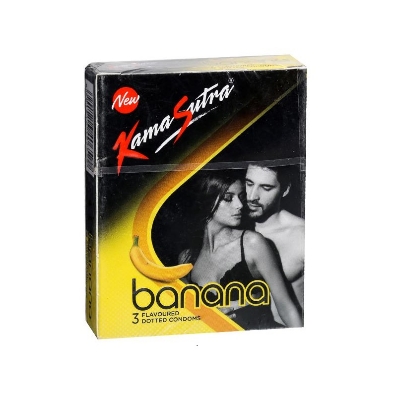 Picture of Kamasutra Banana Flavour Dotted Condom - 3pcs Pack(India)