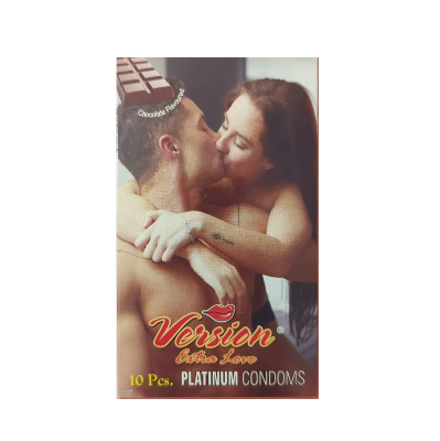 Picture of Version Extra Love Platinum Extra Time ( Chocolate ) Condom - 10Pcs Pack
