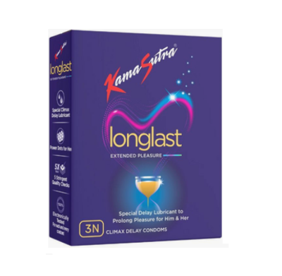 Picture of KamaSutra Longlast Climax Dotted Extended Pleasure Condom - 3Pcs Pack (India)