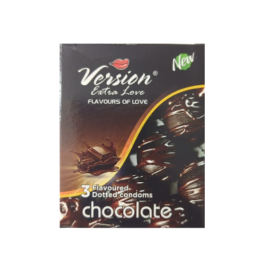 Picture of Version Extra Love Dotted Chocolate Flavoured Condom - 3Pcs Pack