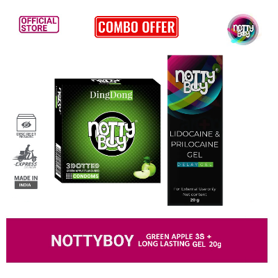Picture of NottyBoy Long Lasting Combo - Nottyboy Gel + Green Apple 3s Extra Thin Condom