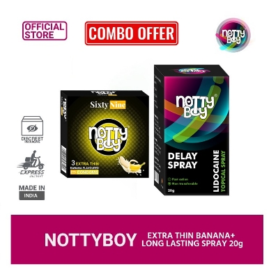 Picture of Nottyboy Long Lasting Combo - Nottyboy Spray + Nottyboy Banana 3s Condom