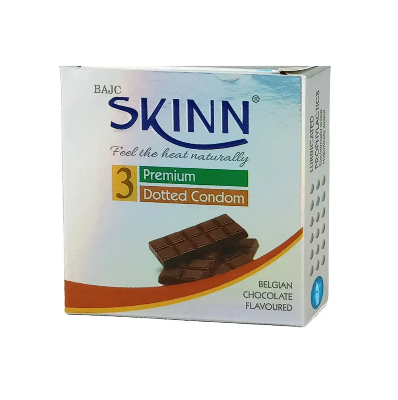 Picture of Skinn Belgian Chocolate Flavoured Premium Dotted Condom - 3Pcs Pack