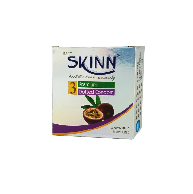 Picture of Skinn Passion Fruit Flavoured Premium Dotted Condom - 3Pcs Pack