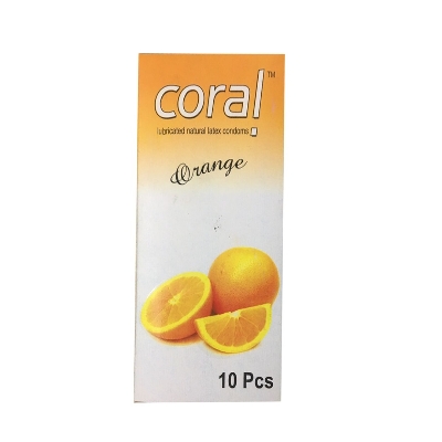 Picture of Coral Orange Natural Latex Condom - 10Pcs Pack