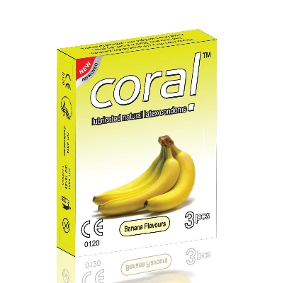 Picture of Coral Banana Flavored Condom - 3Pcs Pack