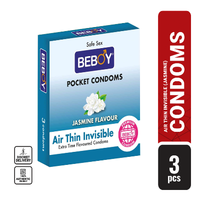 Picture of Beboy Extra Time Air Thin Invisible Condom (Jasmine Flavoured) - 3Pcs Pack(India)