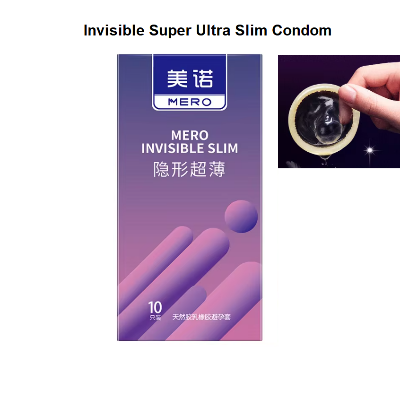 Picture of Mero Invisible Slim Ultra Thin Long Lasting Extra Lubricated 52mm Condom - 10Pcs Pack