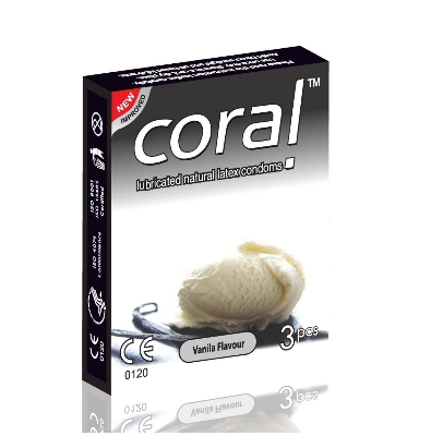 Picture of Coral Vanilla Flavor Latex Condom - 3Pcs Pack