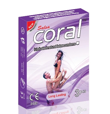 Picture of Coral Long Lasting Lubricated Condom - 3Pcs Pack