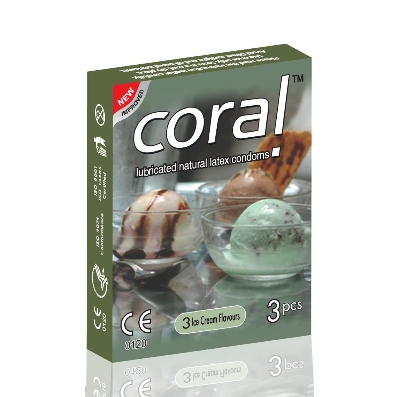 Picture of Coral 3 Ice Cream Flavored Condom - 3Pcs Pack