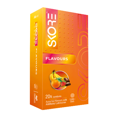 Picture of Skore Flavours Assorted 1500+ Dotted Condom - 20Pcs Pack