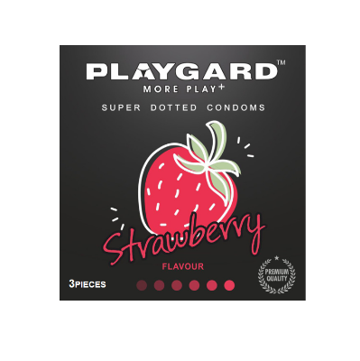 Picture of Playgard Strawberry More Play Super Dotted Condom - 3Pcs Pack(India) Condom