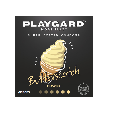 Picture of Playgard Butterscotch Flavoured - SUPER DOTTED Condom - 3pcs Pack(India)