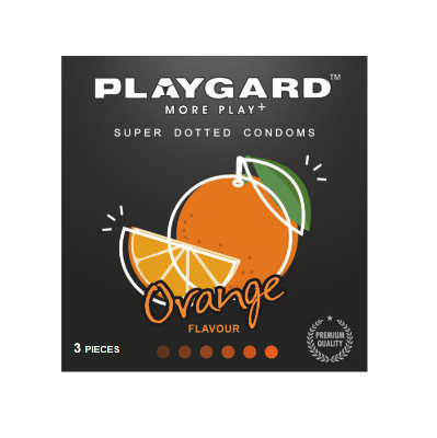 Picture of Playgard Orange Flavoured - SUPER DOTTED Condom - 3's Pack