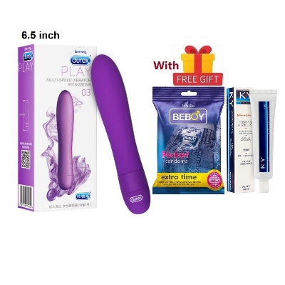 Picture of Durex Play Multi Speed Bullet Vibrator (6.5 inch) For Women - With Free Gift Beboy Condom + Ky Jelly