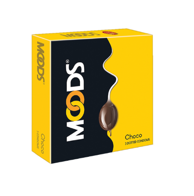 Picture of MOODS Choco Chocolate Flavored Dotted Premium Condom - 3Pcs Pack