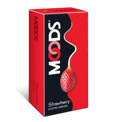 Picture of MOODS Strawberry Flavored Dotted Premium Condom - 12Pcs Pack