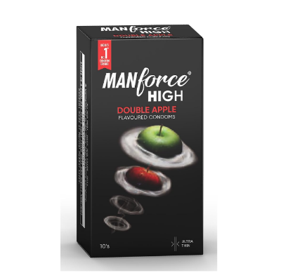 Picture of Manforce High Double Apple Flavoured Condom Ultra Thin Condom - 10Pcs Pack