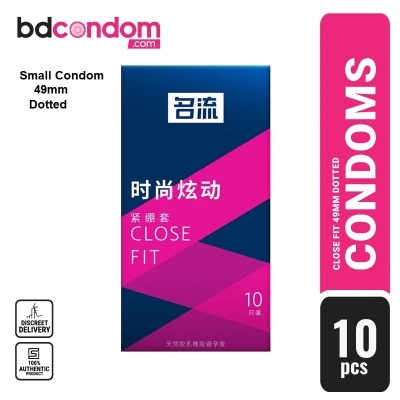 Picture of Celebrity Close Fit Dotted Small Condom 49mm Condom - 10Pcs Pack