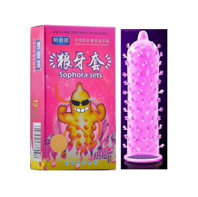 Picture of Sophora Large Particle Big Dotted Condom Long Lasting Condom For Men - 12Pcs Pack(Red)