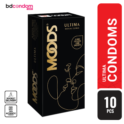 Picture of Moods Ultima Mutual Climax - Dotted Ribbed Climax Delay Condom - 10's Pack (India)