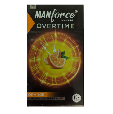 Picture of Manforce Overtime Orange Long Lasting Pleasure Condom - 10Pcs Pack(India)