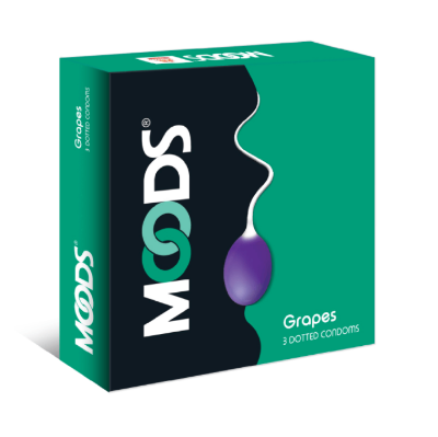Picture of Moods Grapes Flavored Dotted Premium Condom - 3Pcs Pack
