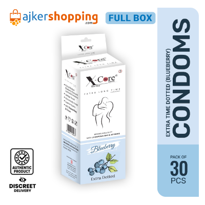 Picture of XCore Extra Time Long Lasting Dotted Condom (Blueberry) - 3x10=30pcs Full Box (Made In India)