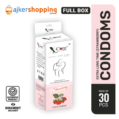 Picture of XCore Extra Time Long Lasting Dotted Condom (Strawberry Flavoured) - 3x10=30pcs Full Box(India)