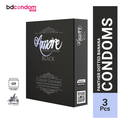 Picture of Amore Black Luxury Condom - 3Pcs Pack