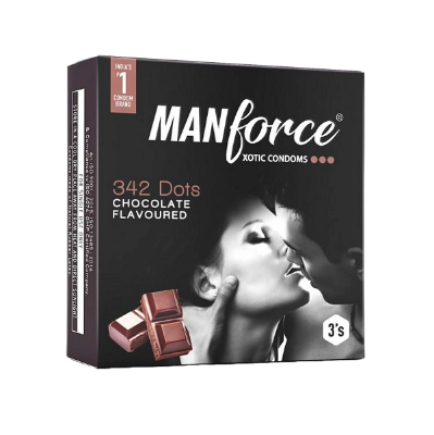 Picture of Manforce Xotic Chocolate Flavoured 342 Dotted Condom - 3pcs Pack(India)